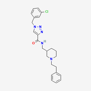 molecular formula C24H28ClN5O B3797643 1-(3-chlorobenzyl)-N-{[1-(2-phenylethyl)-3-piperidinyl]methyl}-1H-1,2,3-triazole-4-carboxamide 