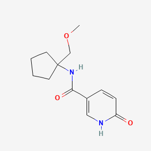 molecular formula C13H18N2O3 B3797657 N-[1-(methoxymethyl)cyclopentyl]-6-oxo-1,6-dihydropyridine-3-carboxamide 