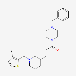 molecular formula C25H35N3OS B3797674 1-benzyl-4-(3-{1-[(3-methyl-2-thienyl)methyl]-3-piperidinyl}propanoyl)piperazine 