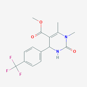 molecular formula C15H15F3N2O3 B379769 Methyl 1,6-dimethyl-2-oxo-4-[4-(trifluoromethyl)phenyl]-1,2,3,4-tetrahydropyrimidine-5-carboxylate 