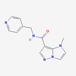 molecular formula C13H13N5O B3797695 1-methyl-N-(pyridin-4-ylmethyl)-1H-imidazo[1,2-b]pyrazole-7-carboxamide 