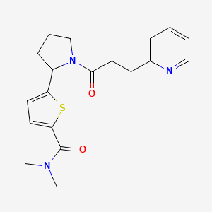 N,N-dimethyl-5-[1-(3-pyridin-2-ylpropanoyl)pyrrolidin-2-yl]thiophene-2-carboxamide