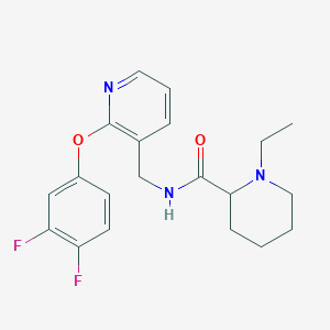 molecular formula C20H23F2N3O2 B3797731 N-{[2-(3,4-difluorophenoxy)-3-pyridinyl]methyl}-1-ethyl-2-piperidinecarboxamide 