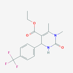 molecular formula C16H17F3N2O3 B379774 Ethyl 1,6-dimethyl-2-oxo-4-[4-(trifluoromethyl)phenyl]-1,2,3,4-tetrahydro-5-pyrimidinecarboxylate 