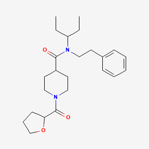 molecular formula C24H36N2O3 B3797752 N-(1-ethylpropyl)-N-(2-phenylethyl)-1-(tetrahydrofuran-2-ylcarbonyl)piperidine-4-carboxamide 