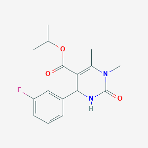 molecular formula C16H19FN2O3 B379776 Isopropyl 4-(3-fluorophenyl)-1,6-dimethyl-2-oxo-1,2,3,4-tetrahydro-5-pyrimidinecarboxylate 
