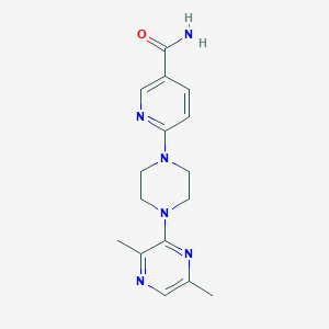 6-[4-(3,6-dimethyl-2-pyrazinyl)-1-piperazinyl]nicotinamide