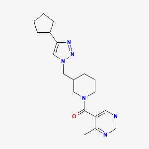 molecular formula C19H26N6O B3797809 [3-[(4-Cyclopentyltriazol-1-yl)methyl]piperidin-1-yl]-(4-methylpyrimidin-5-yl)methanone 