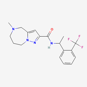 5-methyl-N-{1-[2-(trifluoromethyl)phenyl]ethyl}-5,6,7,8-tetrahydro-4H-pyrazolo[1,5-a][1,4]diazepine-2-carboxamide