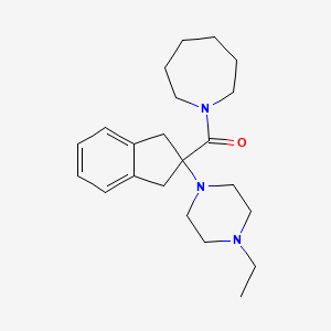 1-{[2-(4-ethyl-1-piperazinyl)-2,3-dihydro-1H-inden-2-yl]carbonyl}azepane