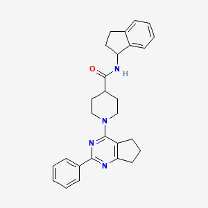 N-(2,3-dihydro-1H-inden-1-yl)-1-(2-phenyl-6,7-dihydro-5H-cyclopenta[d]pyrimidin-4-yl)-4-piperidinecarboxamide