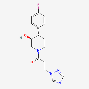 (3S*,4S*)-4-(4-fluorophenyl)-1-[3-(1H-1,2,4-triazol-1-yl)propanoyl]piperidin-3-ol