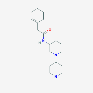 molecular formula C19H33N3O B3797869 2-(1-cyclohexen-1-yl)-N-(1'-methyl-1,4'-bipiperidin-3-yl)acetamide 