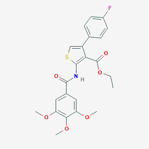 molecular formula C23H22FNO6S B379788 Ethyl 4-(4-fluorophenyl)-2-[(3,4,5-trimethoxybenzoyl)amino]-3-thiophenecarboxylate CAS No. 304863-43-2