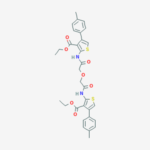 Ethyl 2-{[(2-{[3-(ethoxycarbonyl)-4-(4-methylphenyl)-2-thienyl]amino}-2-oxoethoxy)acetyl]amino}-4-(4-methylphenyl)-3-thiophenecarboxylate