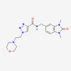 molecular formula C19H25N7O3 B3797920 N-[(1,3-dimethyl-2-oxo-2,3-dihydro-1H-benzimidazol-5-yl)methyl]-1-[2-(4-morpholinyl)ethyl]-1H-1,2,3-triazole-4-carboxamide 