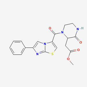 methyl {3-oxo-1-[(6-phenylimidazo[2,1-b][1,3]thiazol-3-yl)carbonyl]-2-piperazinyl}acetate