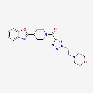 molecular formula C21H26N6O3 B3797938 2-[1-({1-[2-(4-morpholinyl)ethyl]-1H-1,2,3-triazol-4-yl}carbonyl)-4-piperidinyl]-1,3-benzoxazole 