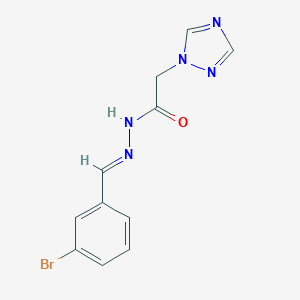 molecular formula C11H10BrN5O B379796 N'-(3-bromobenzylidene)-2-(1H-1,2,4-triazol-1-yl)acetohydrazide CAS No. 342596-85-4