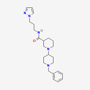 molecular formula C24H35N5O B3797972 1'-benzyl-N-[3-(1H-pyrazol-1-yl)propyl]-1,4'-bipiperidine-3-carboxamide 