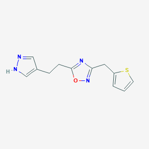 5-[2-(1H-pyrazol-4-yl)ethyl]-3-(thiophen-2-ylmethyl)-1,2,4-oxadiazole