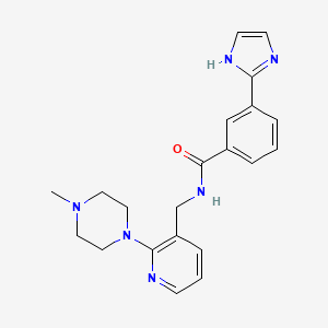 molecular formula C21H24N6O B3798005 3-(1H-imidazol-2-yl)-N-{[2-(4-methylpiperazin-1-yl)pyridin-3-yl]methyl}benzamide 