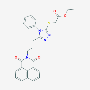 molecular formula C27H24N4O4S B379801 Ethyl 2-[[5-[3-(1,3-dioxobenzo[de]isoquinolin-2-yl)propyl]-4-phenyl-1,2,4-triazol-3-yl]sulfanyl]acetate CAS No. 325476-16-2