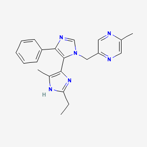 2-ethyl-5-methyl-3'-[(5-methylpyrazin-2-yl)methyl]-5'-phenyl-3H,3'H-4,4'-biimidazole