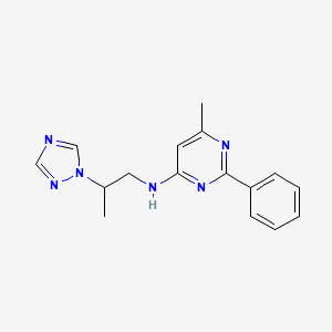 6-methyl-2-phenyl-N-[2-(1H-1,2,4-triazol-1-yl)propyl]pyrimidin-4-amine