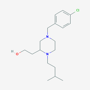 molecular formula C18H29ClN2O B3798030 2-[4-(4-chlorobenzyl)-1-(3-methylbutyl)-2-piperazinyl]ethanol 