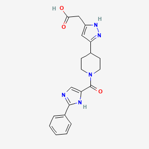 2-[3-[1-(2-phenyl-1H-imidazole-5-carbonyl)piperidin-4-yl]-1H-pyrazol-5-yl]acetic acid