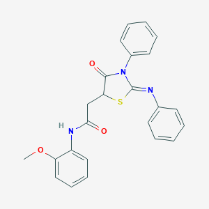 molecular formula C24H21N3O3S B379806 N-(2-methoxyphenyl)-2-[(2Z)-4-oxo-3-phenyl-2-(phenylimino)-1,3-thiazolidin-5-yl]acetamide CAS No. 305373-33-5