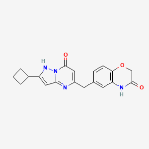 6-[(2-cyclobutyl-7-oxo-4,7-dihydropyrazolo[1,5-a]pyrimidin-5-yl)methyl]-2H-1,4-benzoxazin-3(4H)-one