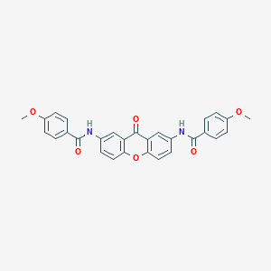 4-methoxy-N-{7-[(4-methoxybenzoyl)amino]-9-oxo-9H-xanthen-2-yl}benzamide