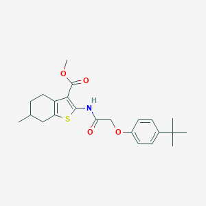molecular formula C23H29NO4S B379809 Methyl 2-[[2-(4-tert-butylphenoxy)acetyl]amino]-6-methyl-4,5,6,7-tetrahydro-1-benzothiophene-3-carboxylate CAS No. 302577-26-0