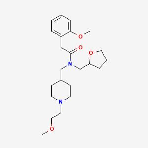 molecular formula C23H36N2O4 B3798094 N-{[1-(2-methoxyethyl)-4-piperidinyl]methyl}-2-(2-methoxyphenyl)-N-(tetrahydro-2-furanylmethyl)acetamide 