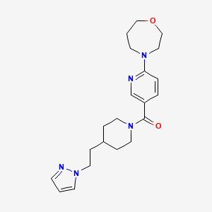 4-[5-({4-[2-(1H-pyrazol-1-yl)ethyl]-1-piperidinyl}carbonyl)-2-pyridinyl]-1,4-oxazepane