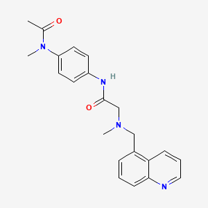 molecular formula C22H24N4O2 B3798128 N-{4-[acetyl(methyl)amino]phenyl}-2-[methyl(quinolin-5-ylmethyl)amino]acetamide 