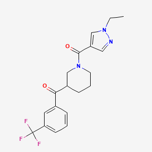 molecular formula C19H20F3N3O2 B3798144 {1-[(1-ethyl-1H-pyrazol-4-yl)carbonyl]-3-piperidinyl}[3-(trifluoromethyl)phenyl]methanone 