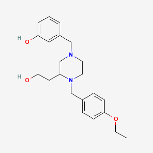 3-{[4-(4-ethoxybenzyl)-3-(2-hydroxyethyl)-1-piperazinyl]methyl}phenol