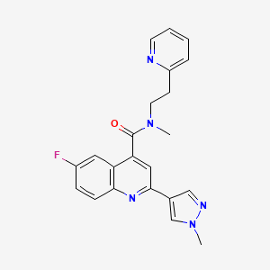 6-fluoro-N-methyl-2-(1-methyl-1H-pyrazol-4-yl)-N-(2-pyridin-2-ylethyl)quinoline-4-carboxamide