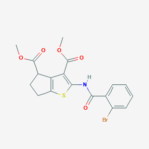 molecular formula C18H16BrNO5S B379818 dimethyl 2-[(2-bromobenzoyl)amino]-5,6-dihydro-4H-cyclopenta[b]thiophene-3,4-dicarboxylate CAS No. 302577-43-1