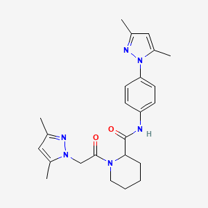 1-[(3,5-dimethyl-1H-pyrazol-1-yl)acetyl]-N-[4-(3,5-dimethyl-1H-pyrazol-1-yl)phenyl]-2-piperidinecarboxamide