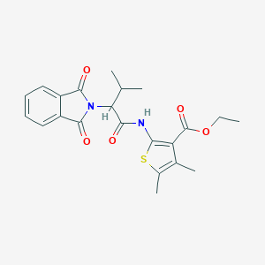 molecular formula C22H24N2O5S B379821 ethyl 2-{[2-(1,3-dioxo-1,3-dihydro-2H-isoindol-2-yl)-3-methylbutanoyl]amino}-4,5-dimethyl-3-thiophenecarboxylate 