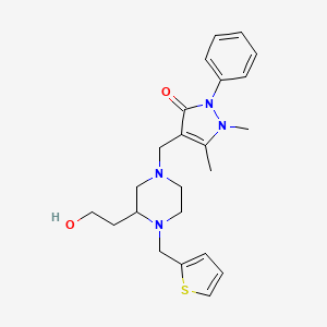 4-{[3-(2-hydroxyethyl)-4-(2-thienylmethyl)-1-piperazinyl]methyl}-1,5-dimethyl-2-phenyl-1,2-dihydro-3H-pyrazol-3-one