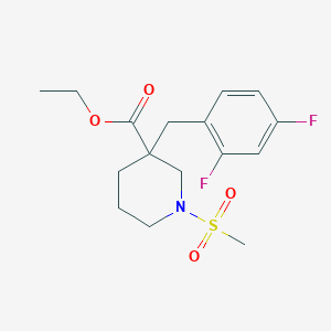 Ethyl 3-[(2,4-difluorophenyl)methyl]-1-methylsulfonylpiperidine-3-carboxylate