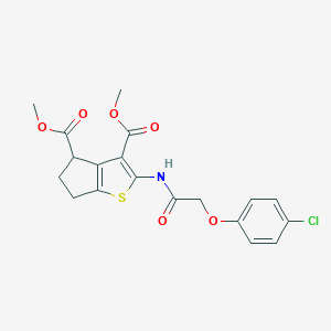 molecular formula C19H18ClNO6S B379823 dimethyl 2-{[(4-chlorophenoxy)acetyl]amino}-5,6-dihydro-4H-cyclopenta[b]thiophene-3,4-dicarboxylate CAS No. 302802-71-7