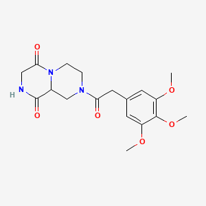 molecular formula C18H23N3O6 B3798235 8-[(3,4,5-trimethoxyphenyl)acetyl]tetrahydro-2H-pyrazino[1,2-a]pyrazine-1,4(3H,6H)-dione 