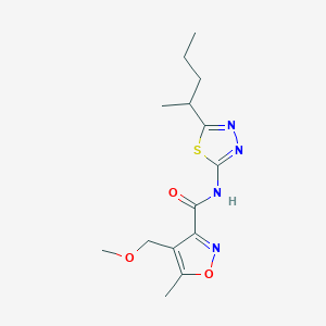 4-(methoxymethyl)-5-methyl-N-[5-(1-methylbutyl)-1,3,4-thiadiazol-2-yl]isoxazole-3-carboxamide