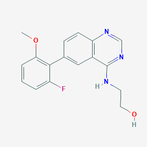 molecular formula C17H16FN3O2 B3798248 2-{[6-(2-fluoro-6-methoxyphenyl)quinazolin-4-yl]amino}ethanol 